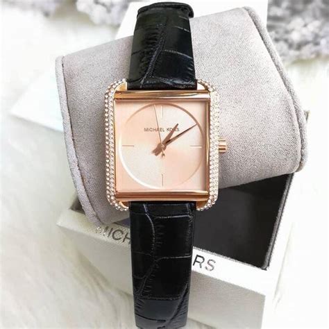 Michael Kors MK2611 Lake Rose Gold Crystals Leather Strap 